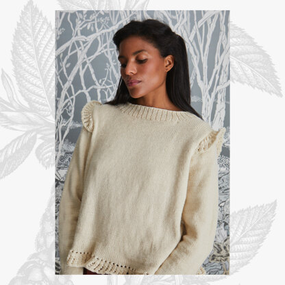 "Henrietta Frill Jumper" - Sweater Knitting Pattern For Women in Willow & Lark Ramble by Willow & Lark