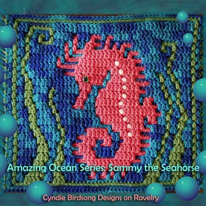 Awesome Ocean Mosaic Square: Sammy the Seahorse