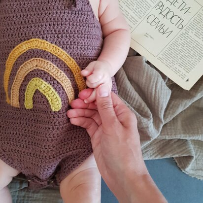 Newborn cotton Romper "Rainbow" crochet pattern