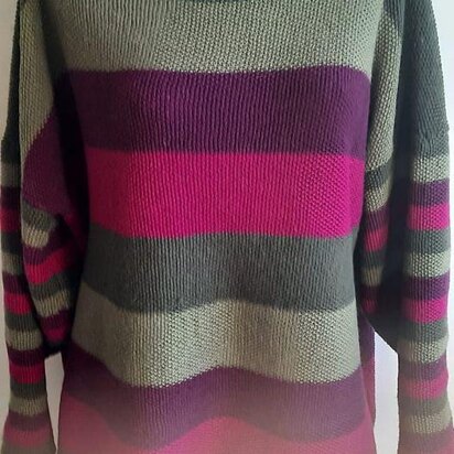 Wide Stripe Slouchy Sweater