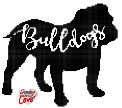 Bull Dog Silhouette Stitch GRaphgan