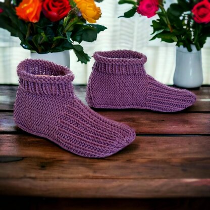 Granny Slippers with a Cuff