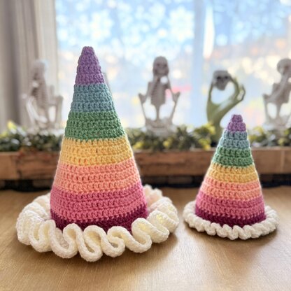 Kids & Dolls Ruffled Witch Hats