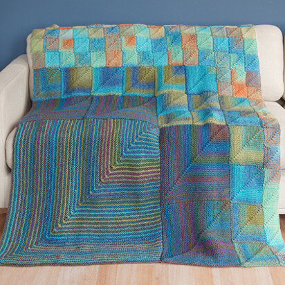 Modular Miters Afghan in Lion Brand Tweed Stripes - L20385