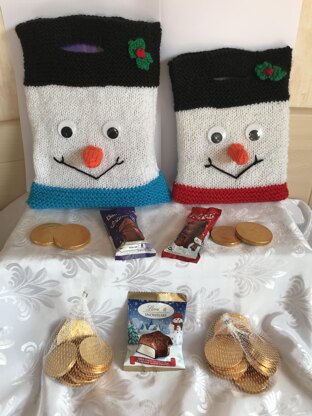 Snowman Gift Bags for Christmas selection packs Sweets chocolates and treats