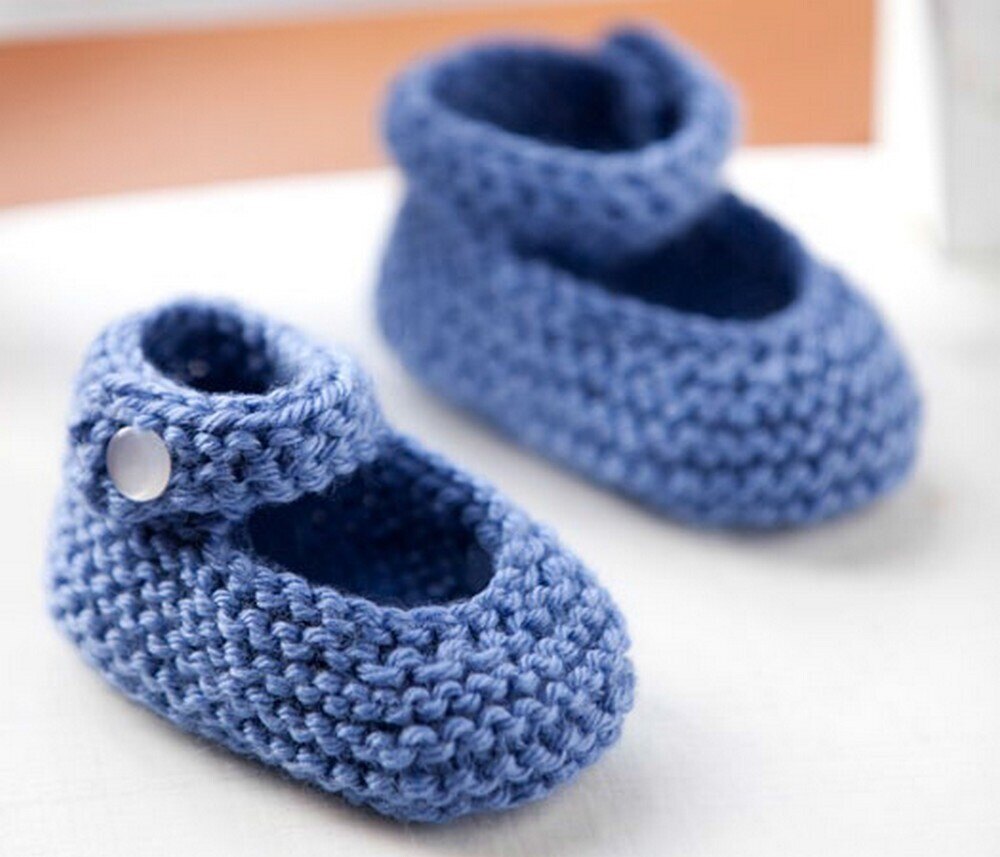 Baby Jane Booties in Red Heart With Love Solids LW3092 Knitting Patterns LoveCrafts