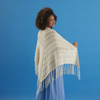 Knitted Poncho Pattern, Ladies and Girls Fringed Poncho, Digital Download