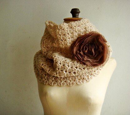Simple Cowl and Chiffon Flower