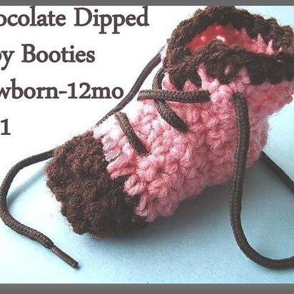 Chocolate Dipped Baby Booties | Crochet Pattern by Ashton11