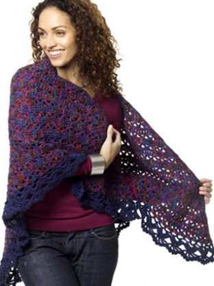 Harlequin Shawl in Caron Simply Soft & Simply Soft Paints - Downloadable PDF
