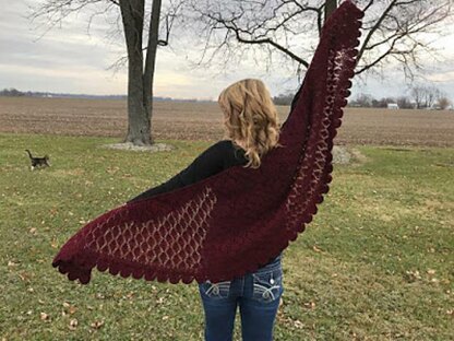 Caleen (Leaf) Crescent Shawl