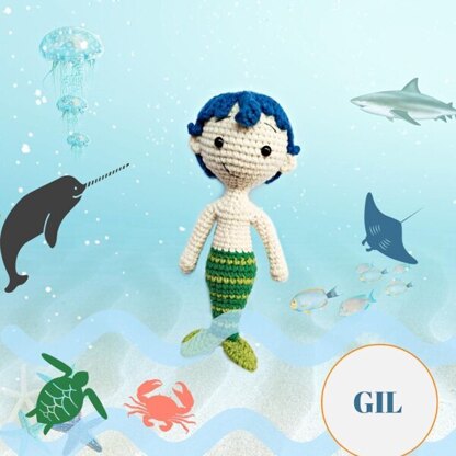 Meemoodolls Little Boy Mermaid Gil