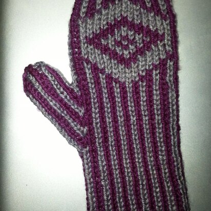 Double Knit Diamond Mittens