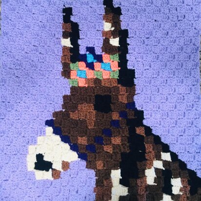 Sophia the Donkey PDF Digital Pattern Corner-to-Corner (C2C) Crochet Graphgan Square