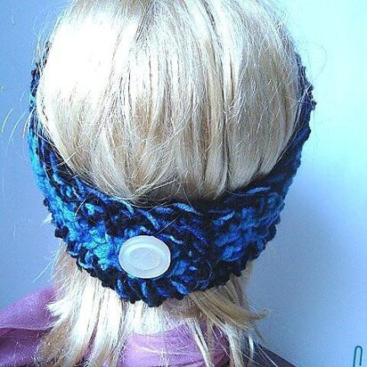 322 CHUNKY STYLE BLUE HEADBAND WITH FLOWER