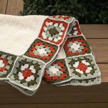 Granny Square Border Blanket