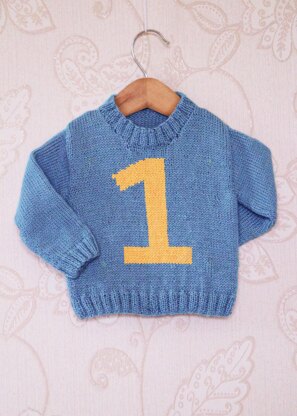 Intarsia - Number 1 Chart - Childrens Sweater
