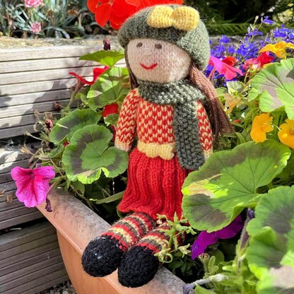 Aster Rag Doll Knitting Pattern - Toy Knitting Pattern