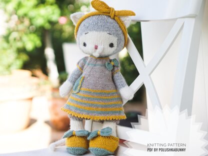 Knitting Pattern Doll Clothes, Outfit Betty for 40 cm doll