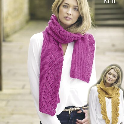 Scarves in King Cole Majestic DK - 4930 - Downloadable PDF