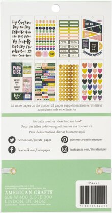 American Crafts Sticker Book 4.75"X8" - Crate Paper W/Gold Foil, 927/Pkg