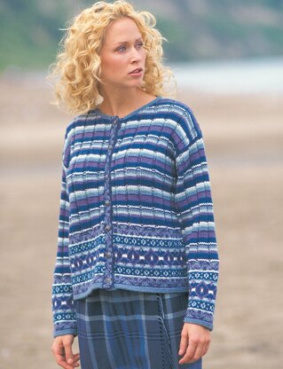 Fair Isle Plaid Cardigan in Patons Astra