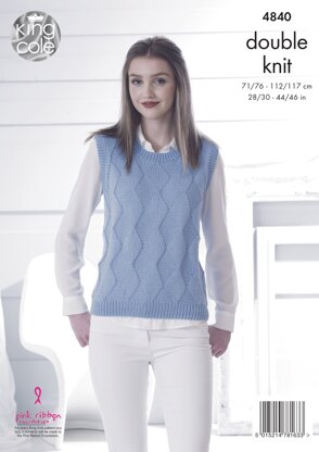 Slipover and Sweater in King Cole Cottonsoft DK - 4840 - Downloadable PDF