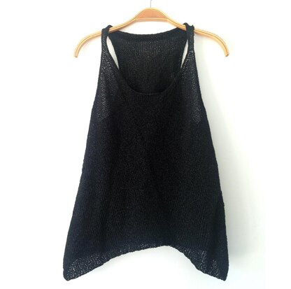 Black Linen Tank Top