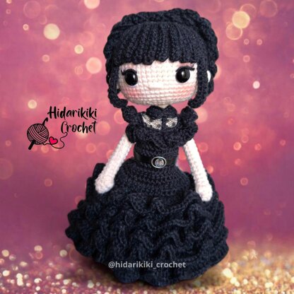 Wednesday Addams amigurumi doll