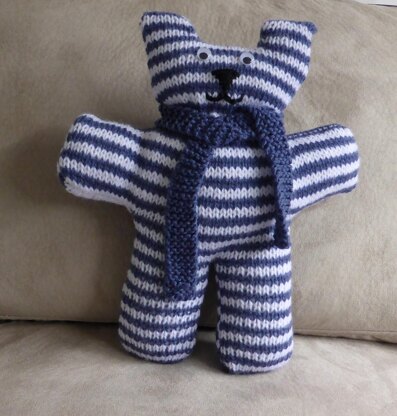 Teagan - Easy striped teddy bear