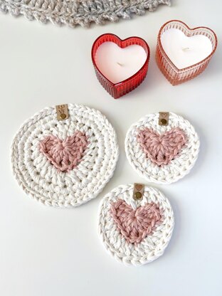 Heart Coaster and Hot Pad 091