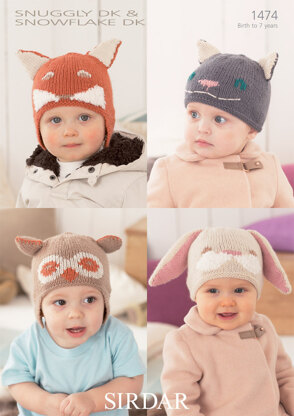 Hats and Helmets in Sirdar Snuggly DK and Snuggly Snowflake DK - 1474 - Downloadable PDF