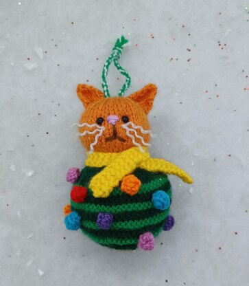 PDF Christmas KNITTING PATTERN Cat-mas Bauble Decoration Dk Hanging Decoration Cute Cat Moggy Ornaments Christmas Tree Santa Snowman Snowcat