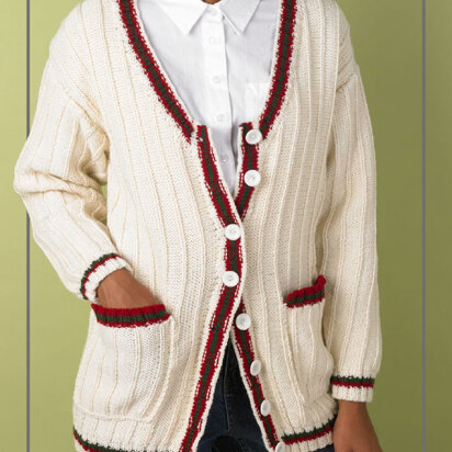 Championship Cardigan - Free Cardigan Knitting Pattern For Women in Paintbox Yarns Wool Mix Aran