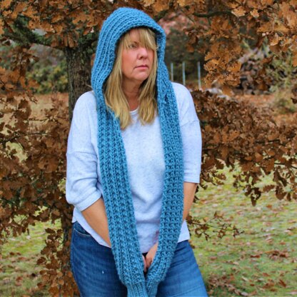 Winter Blues Hooded Scarf