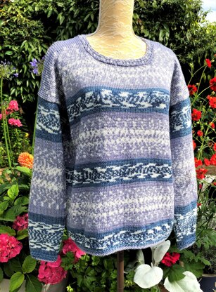 Mock Fair-Isle Easy Knit Sweater