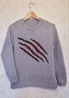 Intarsia - Claw Slashes Chart - Adults Sweater