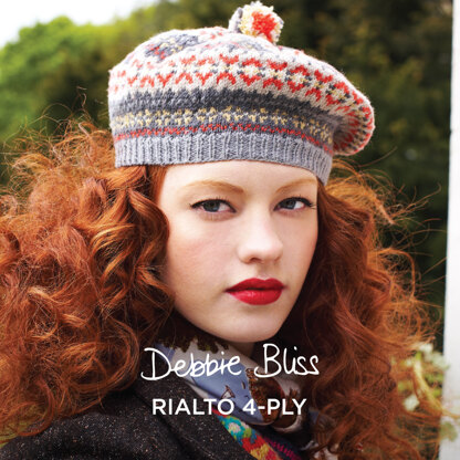 Fairisle Beret - Hat Knitting Pattern for Women in Debbie Bliss Rialto 4 ply