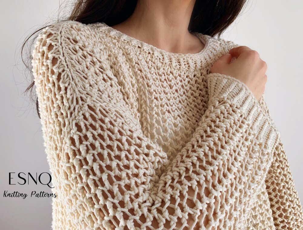 Diamond Lace Sweater (Knit) – Lion Brand Yarn