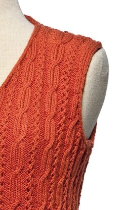 Cable and Openwork Vest - #179
