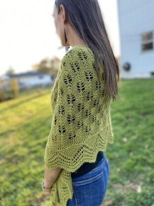 Fir Cone and Lace Shawl