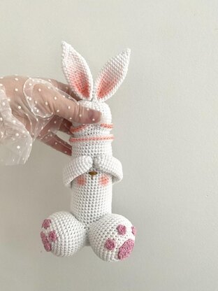 Cute Easter Bunny Penis funny crochet toy