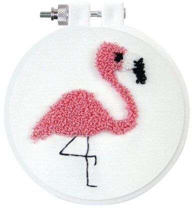 Design Works Flamingo Punch Needle Kit - 7.5cm