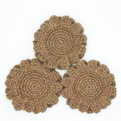 Jute sunflower coasters