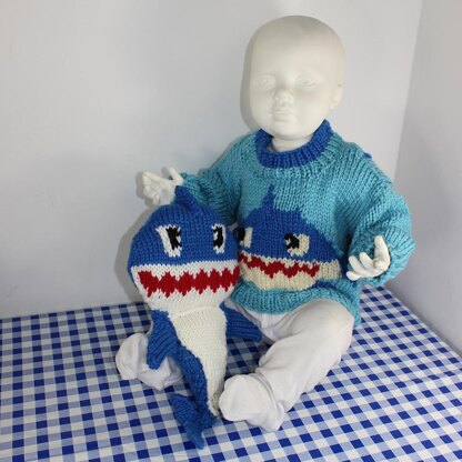 Chunky Baby & Toddler Shark Sweater and Toy