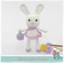 Baby Easter Pink Bunny With A Basket And A Little Egg Pattern Amigurumi Crochet Soft Toy Set
