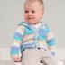 Baby Cardigan with Collar or Hood & Hat in Rico Baby So Soft Print DK - 218