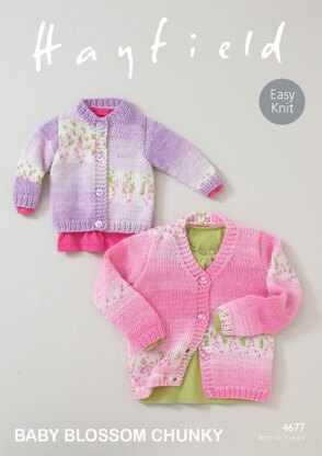 Cardigans in Hayfield Baby Blossom - 4677 - Downloadable PDF