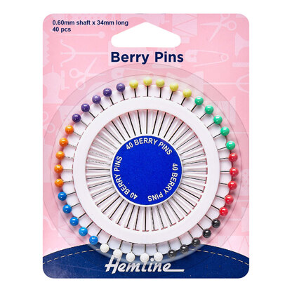 Hemline Berry Pins 34mm Nickel - 40 Pieces