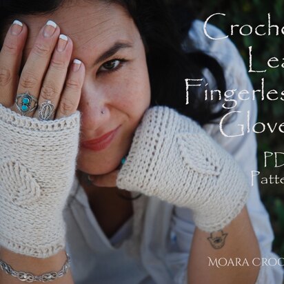 Leaf Crochet Gloves